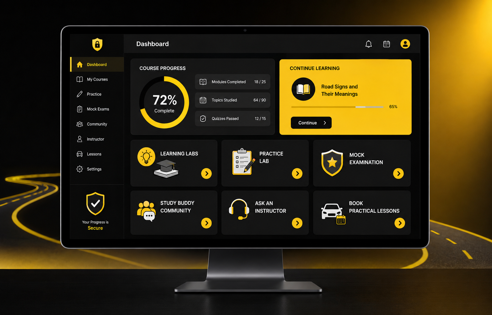 Preview of the protected Simmons Theory Prep student dashboard